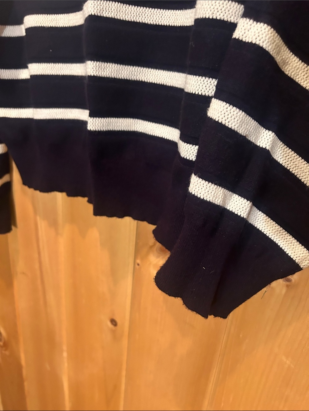 Free Assembly Striped Boatneck Sweater with Shoulder Buttons - Navy & White - Picture 3 of 5
